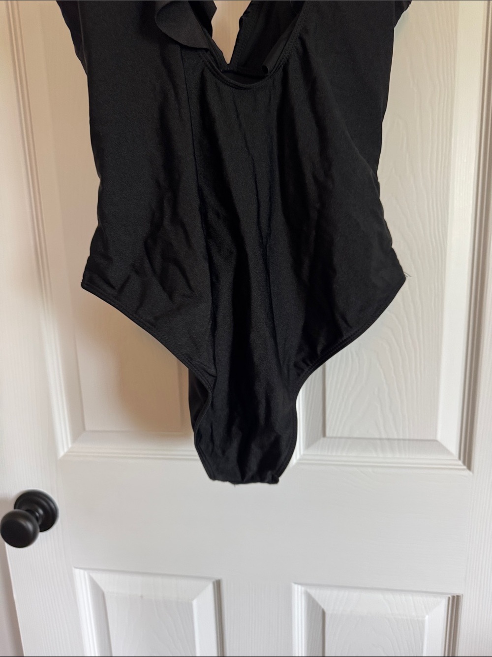 Black Ruffled One-Piece Swimsuit - Picture 6 of 8
